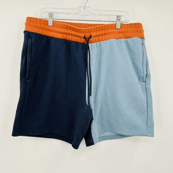 Fabletics Men's Size XXL Blue Color Blocked Fleece Lined Shorts - Picture 1 of 8